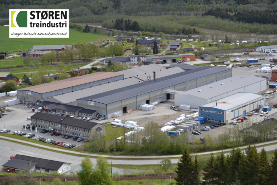Dronebilde av industribedrift.