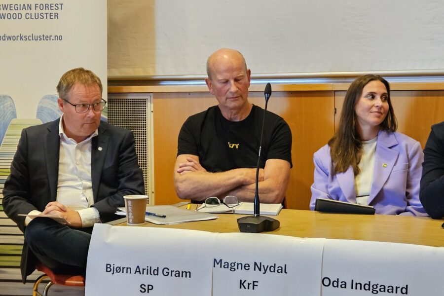 Folk i et debattpanel.