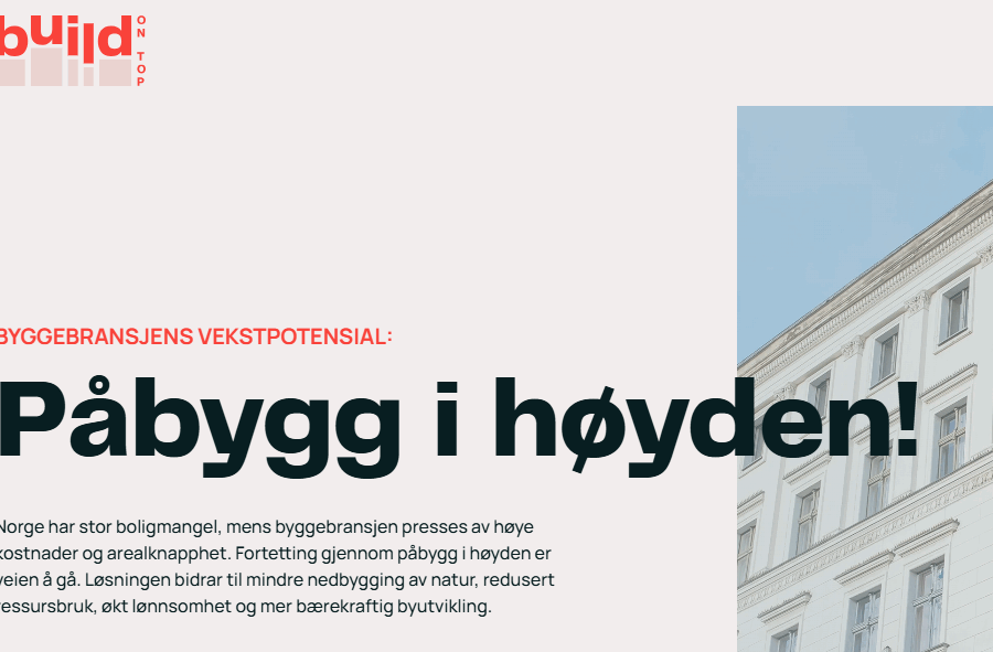 Skjermdump fra hjemmesiden til Build on Top.