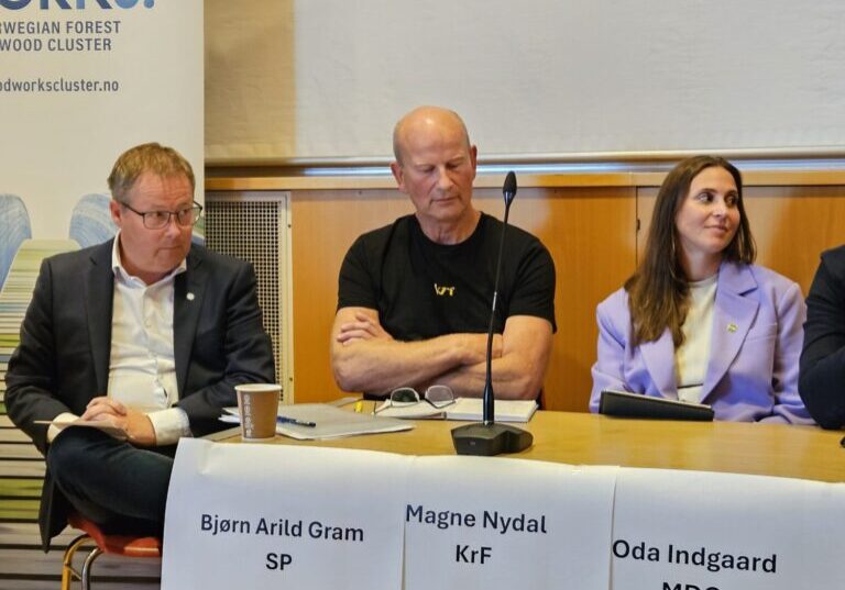 Folk i et debattpanel.