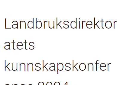 Landbruksdir konferanse Landbruksdir konferanse